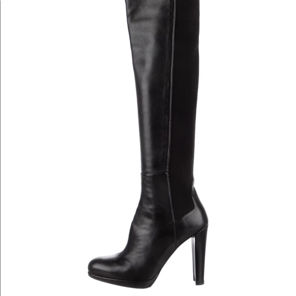 Stuart Weissman black leather knee high boots 7 new price to sell ! - Picture 6 of 13